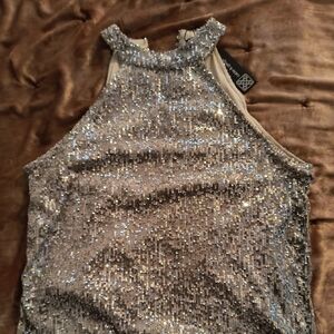 Cable and Gauge sequined sleeveless top, sz Lg